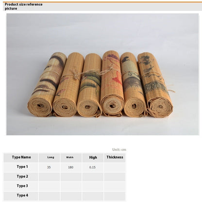 Natural Printed Bamboo Tea Mat Heat Insulation Pad