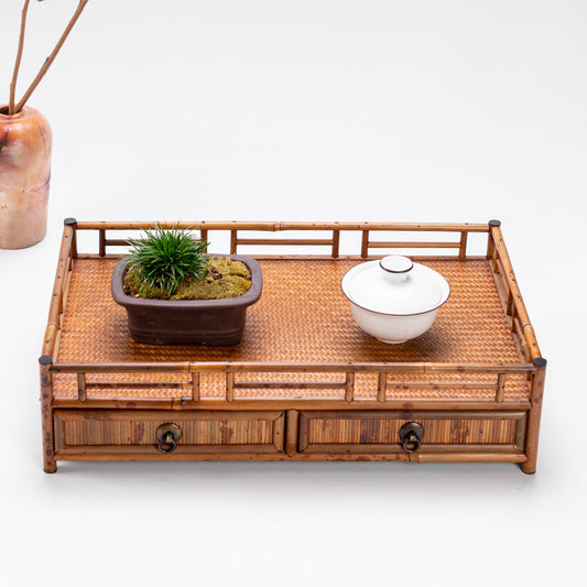 Bamboo mat storage tray