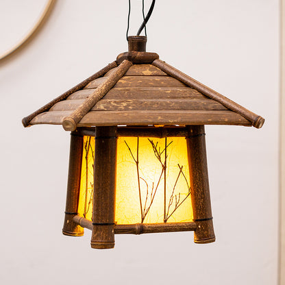 Antique bamboo-made table lamp