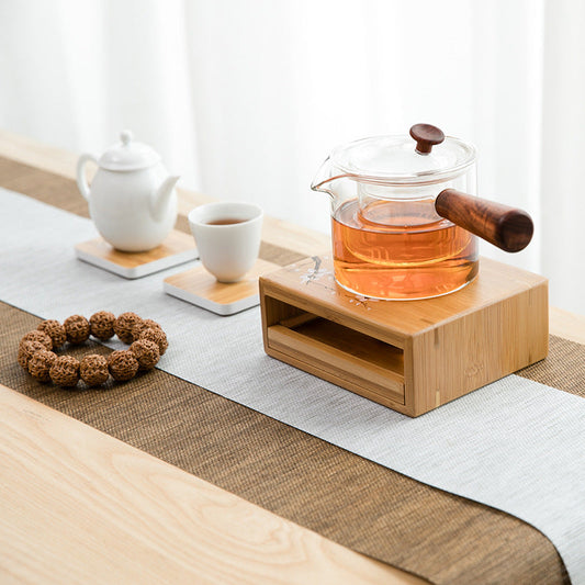 Bamboo Base Tea Warmer Candle Heater