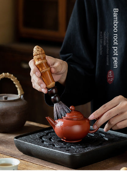 Chinese Style Old Bamboo Root Teapot Brush
