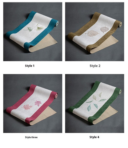 New Chinese Style Retro Embroidered Suede Tea Mat