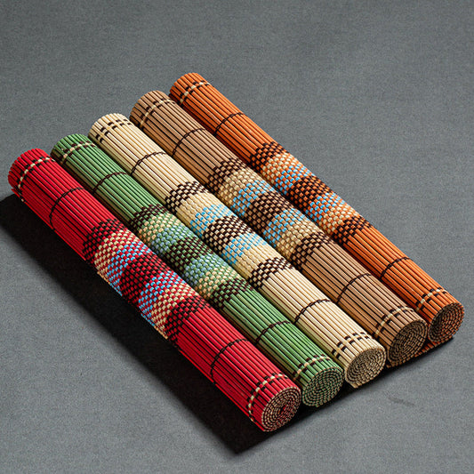 Colorful bamboo mat