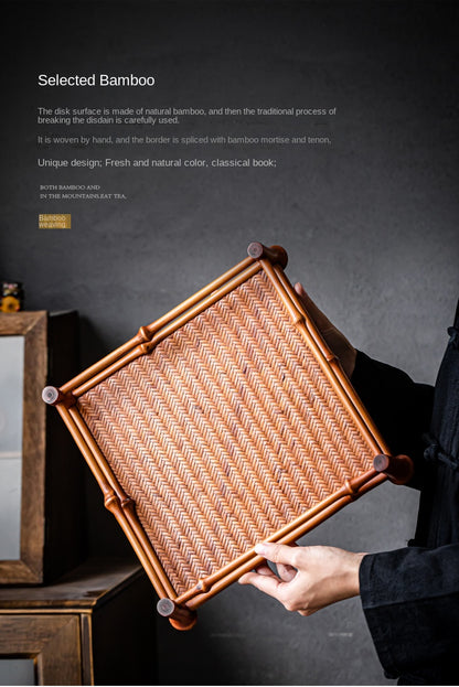 Bamboo Tea Set Storage Tray