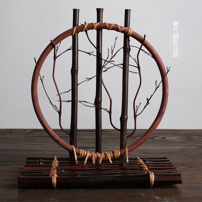 Round Black Bamboo Flower Device