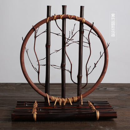 Round Black Bamboo Flower Device