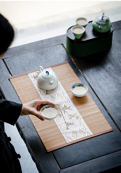 Bamboo Tea Mat New Chinese Style Zen Tea Flag