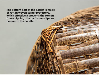 In Chinese Antique Style Bamboo Woven Cabas