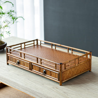 Bamboo mat storage tray