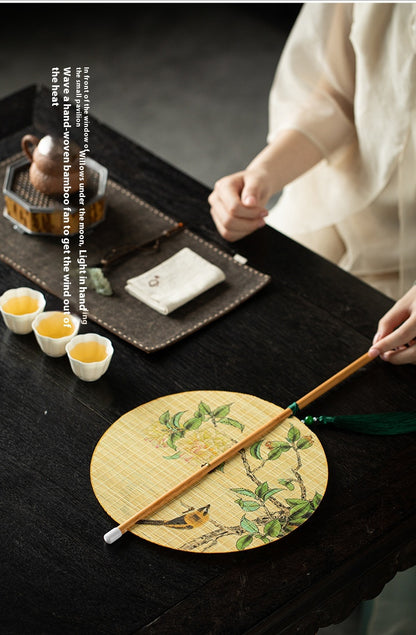 Rollable Bamboo Woven Waist Fan
