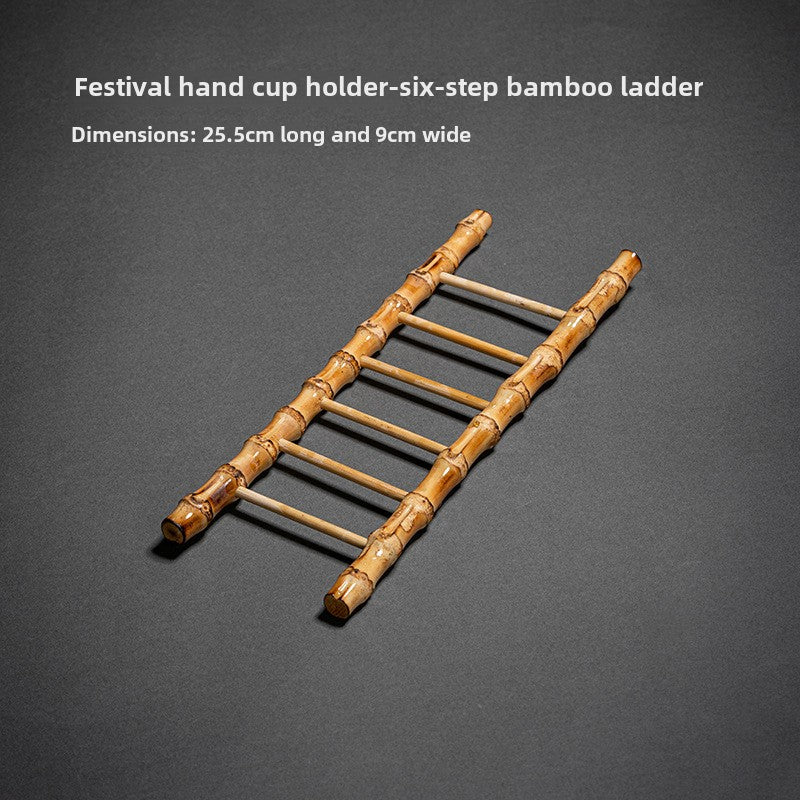 Bamboo Whip Tea Cup Holder