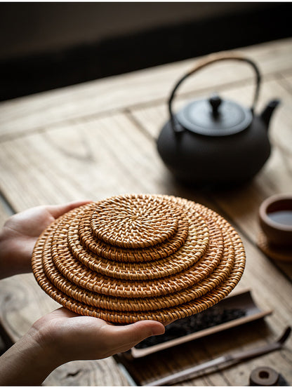 Rattan Woven Coaster Pot