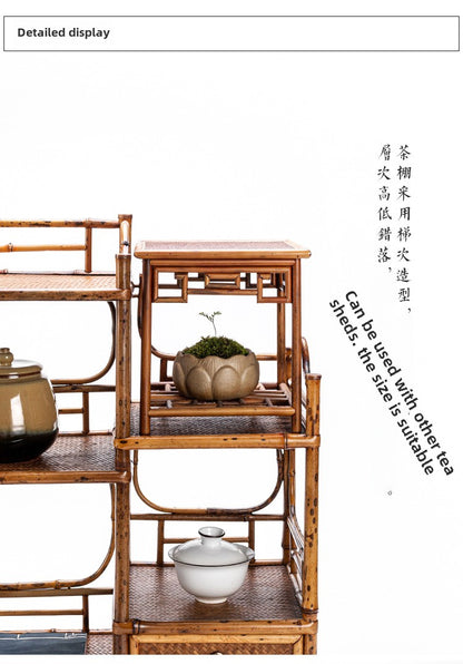 Handmade Bamboo Tea Shelf Curio Stand