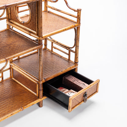 Handmade Bamboo Tea Shelf Curio Stand