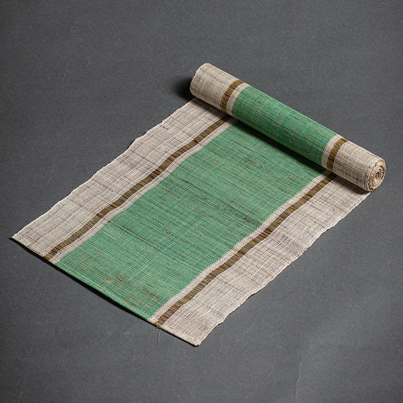 Hand-woven hemp grass tea mat