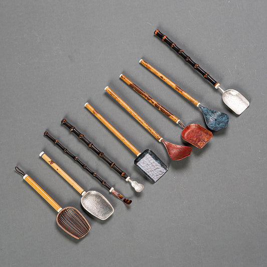 Tea Spoon Single Piece Yunfei Hammered Copper Tea Scoop