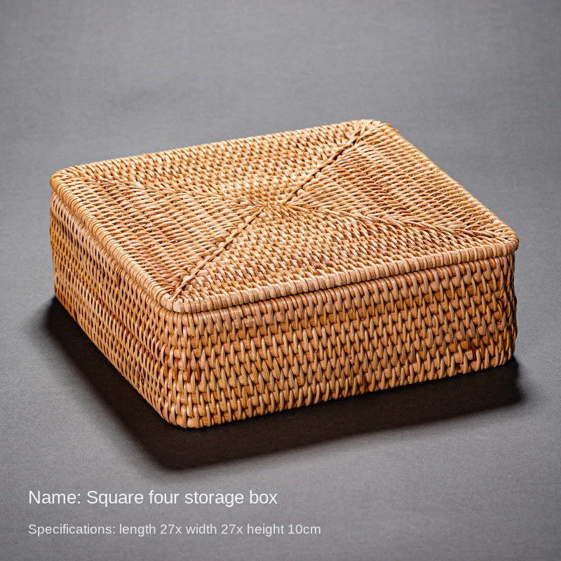 Rattan Pu'er Tea Caddy Storage Basket