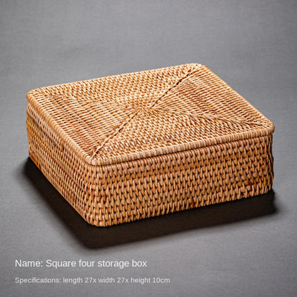 Rattan Pu'er Tea Caddy Storage Basket