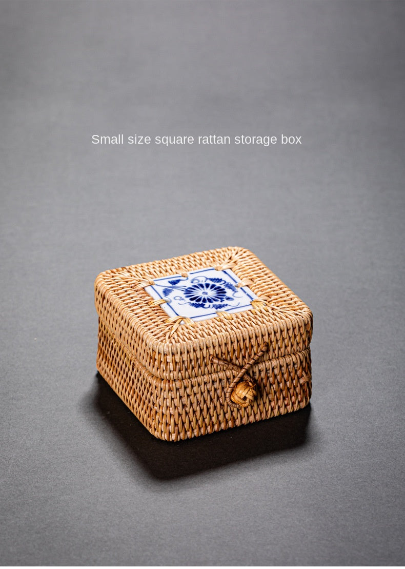 Rattan Pu'er Tea Caddy Storage Basket