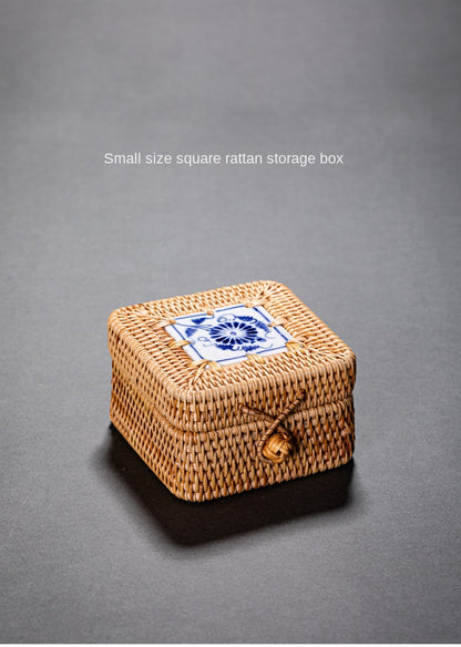 Rattan Pu'er Tea Caddy Storage Basket