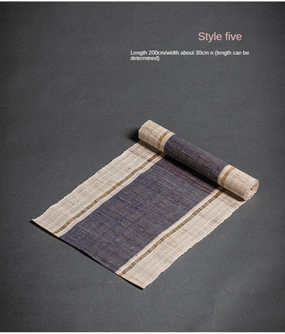 Hand-woven hemp grass tea mat