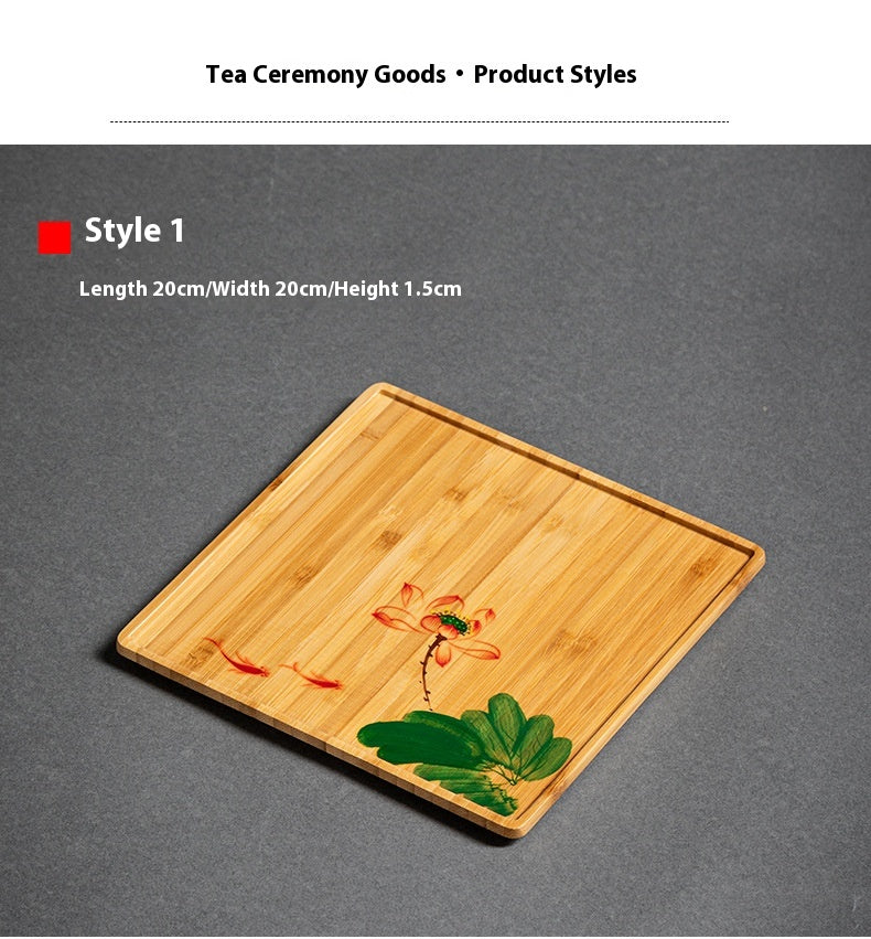Heavy Bamboo Rectangular Single Layer Simple Tray