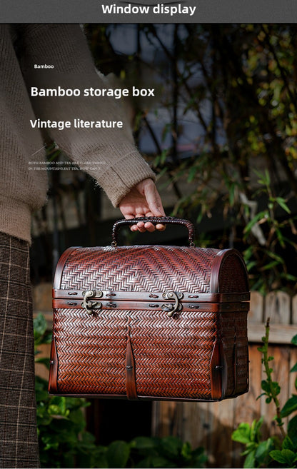 Bamboo tea set storage box