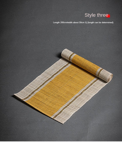 Hand-woven hemp grass tea mat