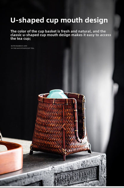 Handmade bamboo cup holder
