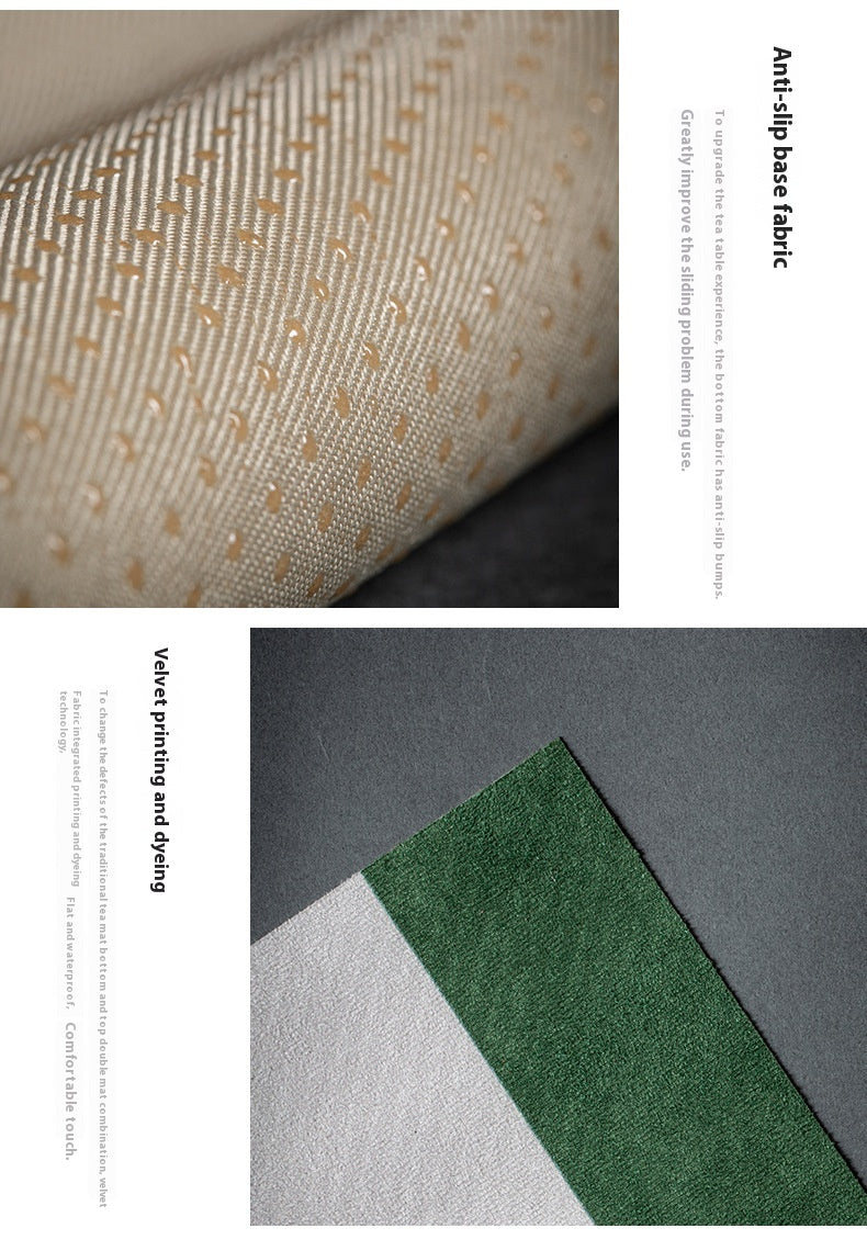 New Chinese Style Retro Embroidered Suede Tea Mat