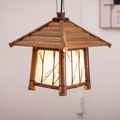 Antique bamboo-made table lamp
