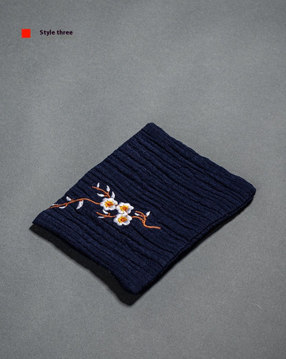 Cotton and Linen Embroidered Tea Towel