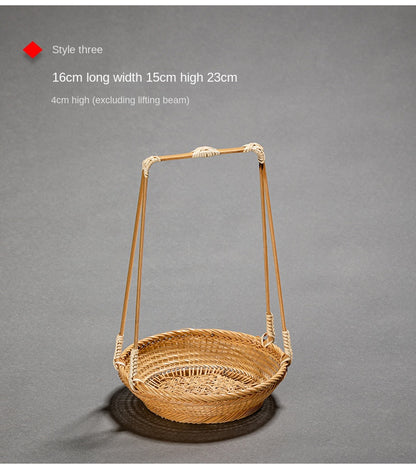Bamboo Woven Storage Basket with Lid