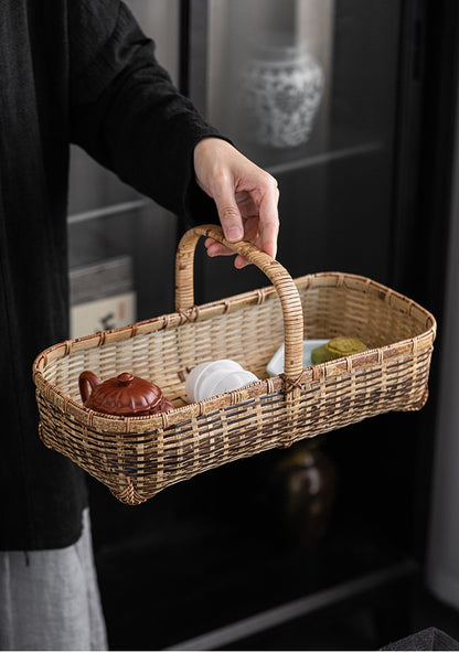Bamboo Basket Old-Fashioned Portable Small Basket