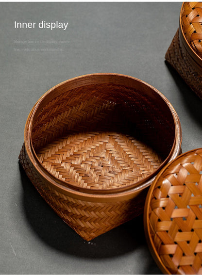 Bamboo Tea Set Storage Box