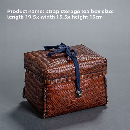 Bamboo tea set storage box