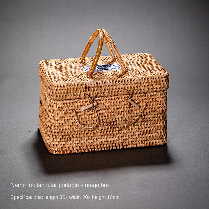 Rattan Pu'er Tea Caddy Storage Basket
