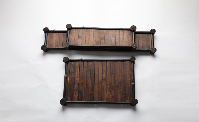 Japanese Style Purple Bamboo Tea Tray