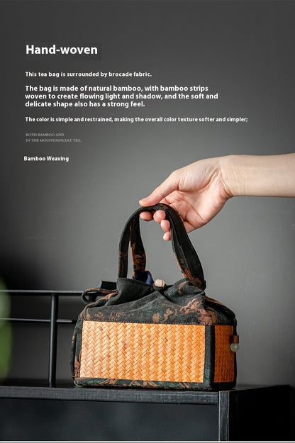 Chinese-Style Portable Bamboo Storage Bag