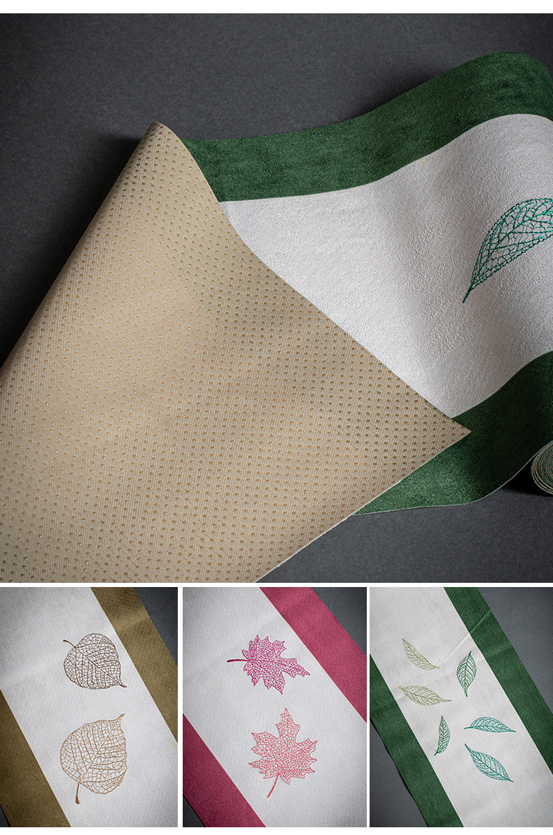 New Chinese Style Retro Embroidered Suede Tea Mat