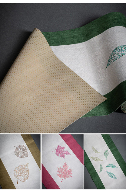 New Chinese Style Retro Embroidered Suede Tea Mat