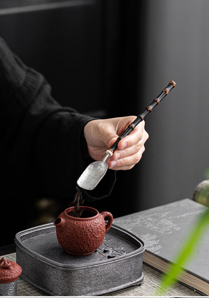 Tea Spoon Single Piece Yunfei Hammered Copper Tea Scoop