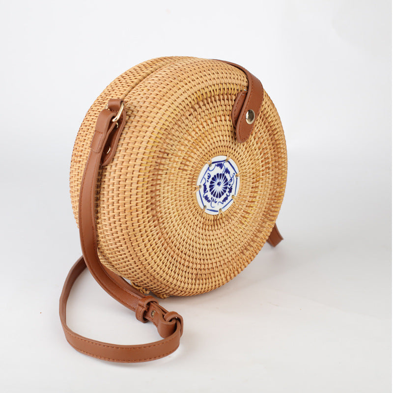 Handmade Indonesian Rattan Woven Shoulder Bag