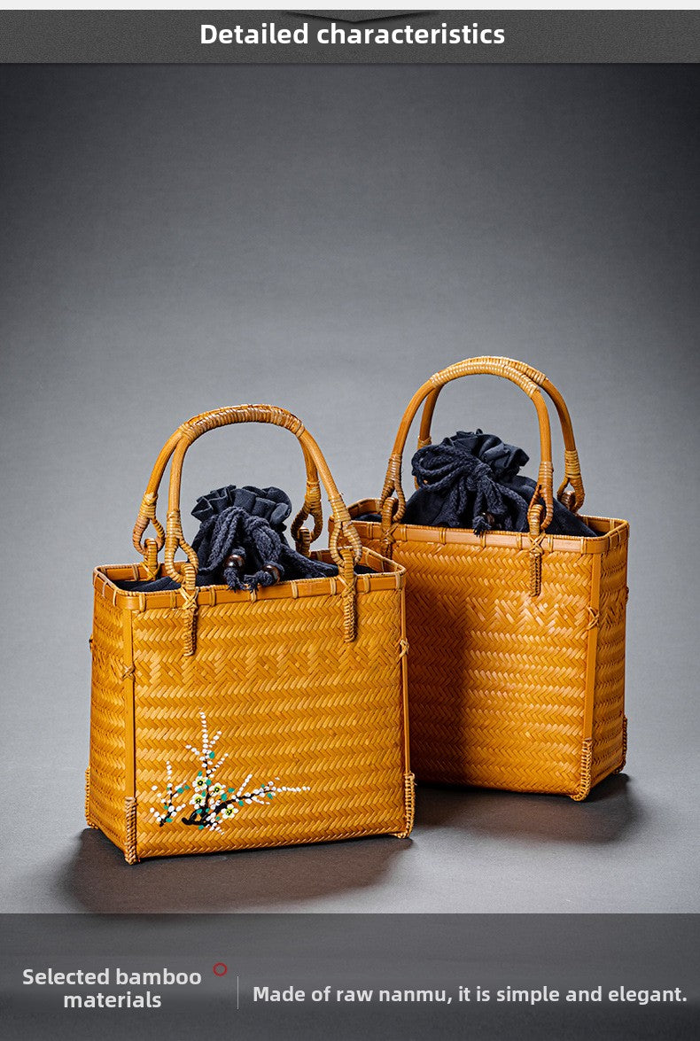 Bamboo Woven Basket Bag