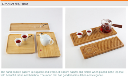 Rectangular Bamboo Tea Tray