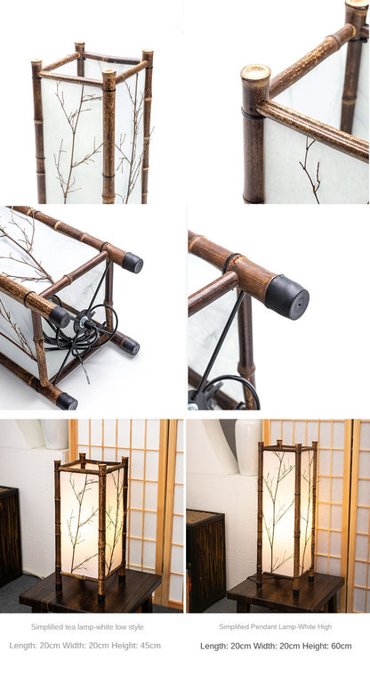 Antique bamboo-made table lamp