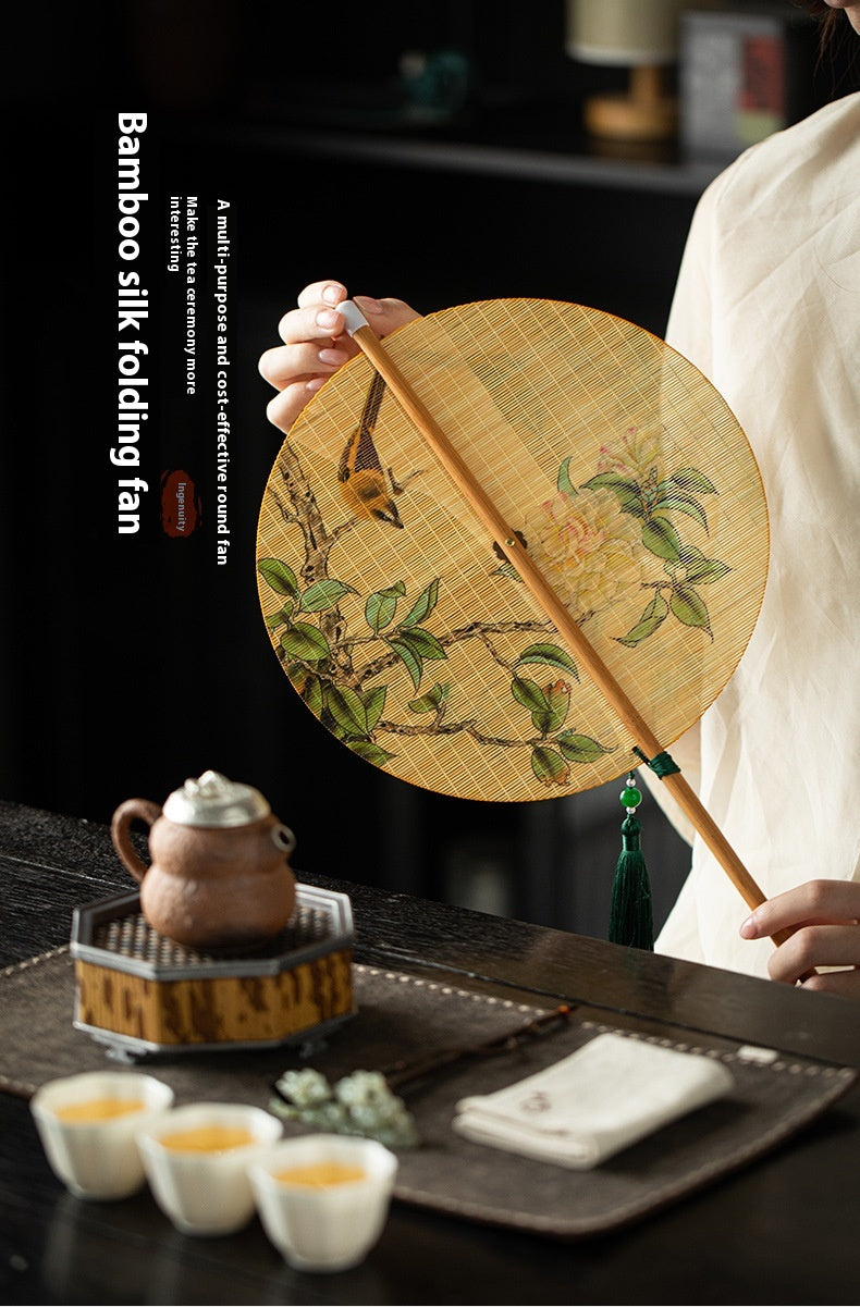 Rollable Bamboo Woven Waist Fan