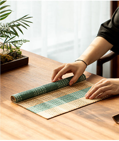 Colorful bamboo mat