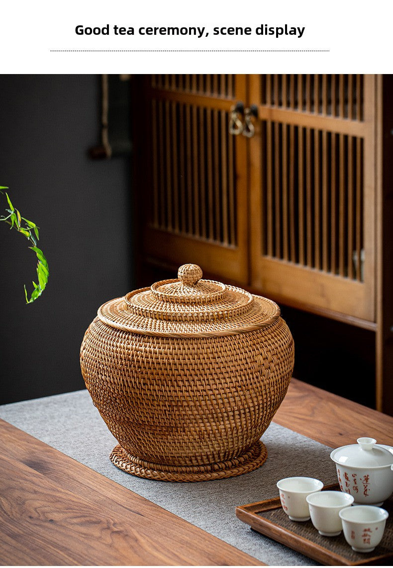 Rattan Woven Pu-erh Tea Box
