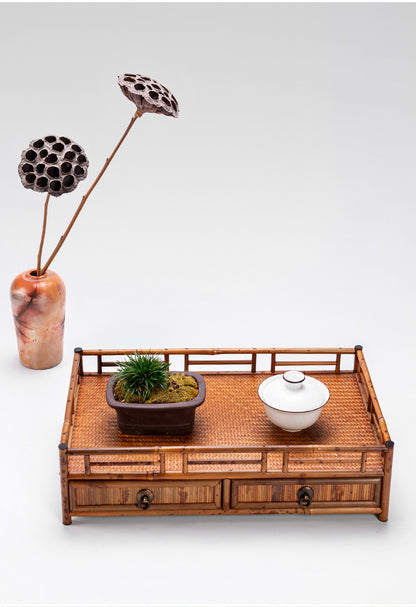 Bamboo mat storage tray